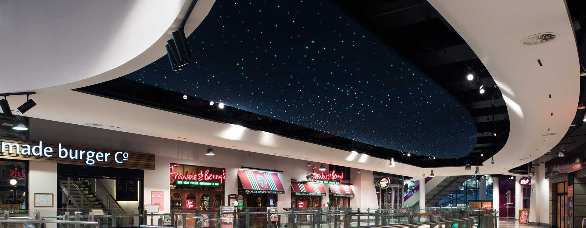 fiber optic lighting in the gate centre, newcastle