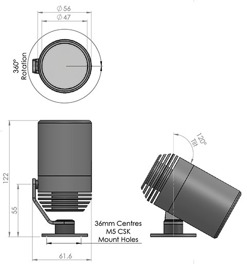 ld2 led fitting cad image