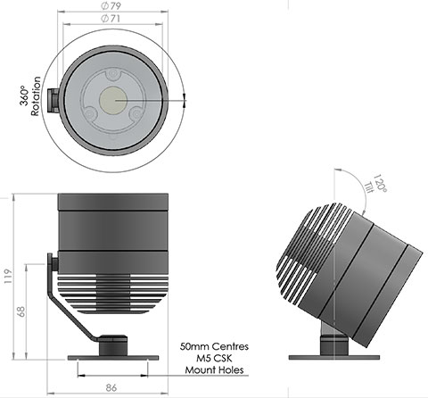 lm6 led fitting cad image