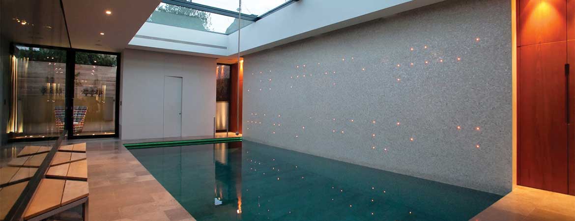 fiber optic lighting in a private pool